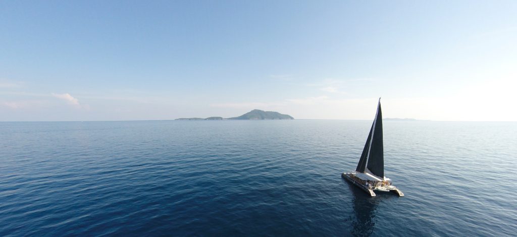 Yacht Sailing Open Sea Background
