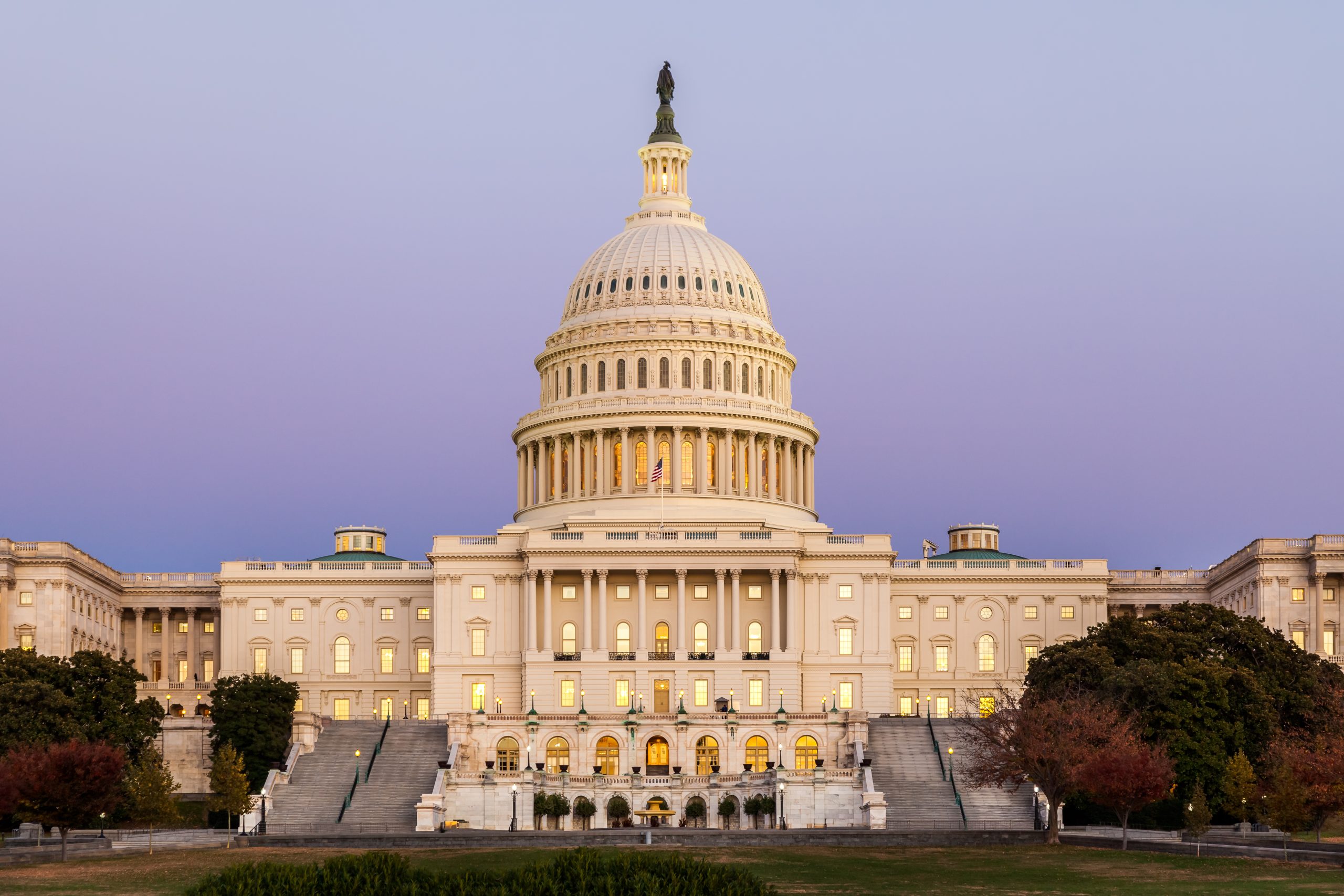 US Capitol Building Purple Sunset